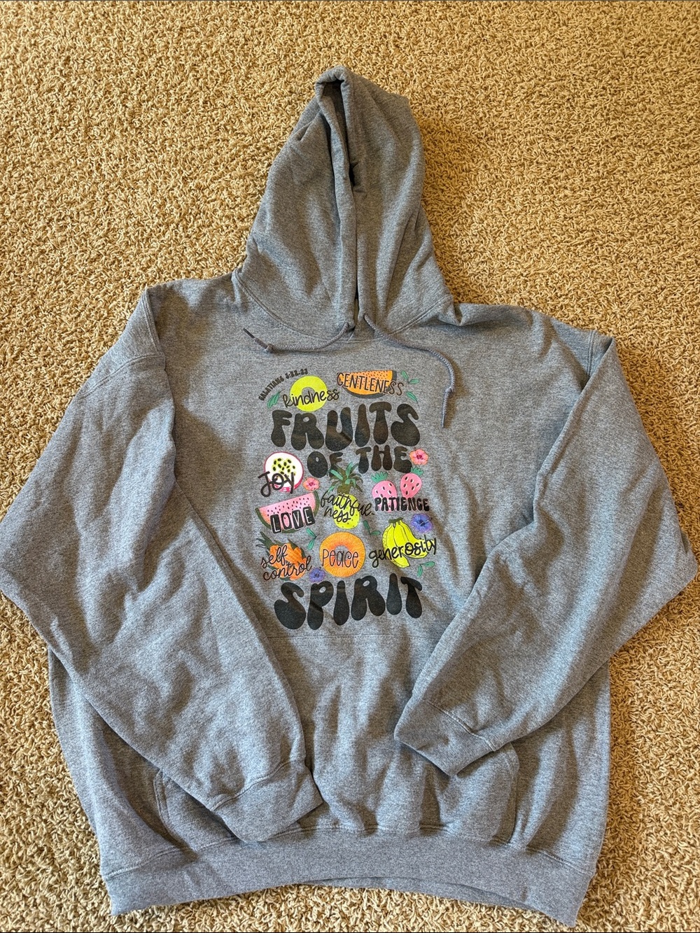 Women’s Fruits of the Spirit Graphic Hoodie - Gray-Boutique purchase